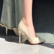 Wei Guangli Professional Tacones altos Dama Elegante Temperamento Celebridad Celebrity Etiqueta de etiqueta puntiaguda Tisos delgados zapatos de trabajo elevados en blanco 8 cm 37
