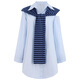 COLORFUL GEMS off-shoulder Polo neck dress Spring and autumn niche artistic short skirt 1047# blue S suggested 80-90Jin [Jin equals 0.5 kg]
