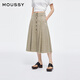 moussy 2025夏季新品复古港风垂感A型牛仔半身裙女028ISA11-2601 070米色 M