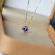 Xiangmanxiu <Moon Half Bend> S925 sterling silver necklace Blue Moon Tanzanite silver gold-plated pendant Light luxury girls clavicle chain necklace