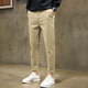 
Woodpecker casual pants for men 2025 new summer business nine-point straight stretch slim fit versatile trousers 1502 khaki + 1502 brown 28