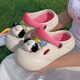 Xin yihui (xinyihui) [6227 People Lob] Frauen Sommer 2024 Neues süßes und vielseitiges Außenvertriebene Anti-Schlupf-Dicke Sohle schwarz [E333 Welpe] 38-39 (nur eine Größe kleiner)