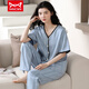 Cat man (miiow) pyjamas en coton pur pour femmes pantalon à manches courtes printemps et été cardigan coréen coréen mignon collier de vêtements d'été
