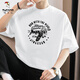 Holzspecker (Tucano) 260 g schwere reine Baumwollkurzärmel-T-Shirt Herren Runde Hals Top American Modemarke halbärmelige Sommer-T-Shirt M09-723 Black S