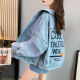 Xcfreht [3145 personnes louées] Veste de jean de vieille printemps et d'automne pour les femmes Vêtements de denim de style polyvalent INS Clip à tendance 9926 # Blue S [Suggestion 80--100jin [Jin est égal à 0,5 kg]]]