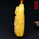Hupai, one object, one picture, one certificate, natural beeswax pendant, men's and women's Guanyin Bodhisattva statue pendant necklace, pendant 12.4g, 49*26*16mm