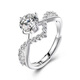 Pt950 platinum crowns love one carat moissanite diamond ring platinum couple ring engagement ring for girlfriend light luxury model crowns love center diamond 50 points live mouth (live mouth can be adjusted in size)
