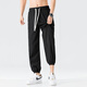 
ROMON casual pants for men in summer cool breathable legs trousers for men mesh versatile sports pants ZH983 black XL