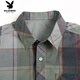 Playboy (Playboy) Sommer mittleren Alters und älteren Kurzärärmelen-Hemds Pure Cotton Lose Lose großer Daddys Plaid-Doppel-Taschenarbeit Top Tief Khaki 5009 5xl