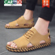 Sandalias de cuero romano de cartelo tendencia de los hombres 2025 Internet de verano Estilo de celebridades de moda