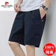 Pierre Cardin Brand Herren Sommer Dünn reines Baumwollmitte großer Größe Lose lässigen dunkelblauen Trend 5 Minuten extra Fünf-Punkte-Hosen Shorts 9224 Military Green M Empfohlen 90-120 Jin [Jin gleich 0,5 kg] reine Baumwolle