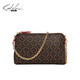 Satchi [New Product] Damen -Tasche neue PVC Klassische Print Frauen Clutch Mode vielseitige Frauenkette Crossbody Bag Braun/Dunkelrot