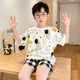 男童睡衣儿童夏季薄款纯棉短袖套装中大童12岁男孩洋气夏天家居服 DW-826小黄鸭【棉】 均码 8码 建议90-100厘米  体重2