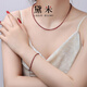 Demi Zixue Garnet Necklace Plain Chain Faceted Beads S925 Silver Clavicle Chain Women's Necklace Gift for Girlfriend