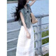 
XCFREHT French long skirt seaside vacation white suspender dress texture 2025 women's summer new suit temperament suspender dress 694#[version] L [Suggested 105-120Jin[Jin equals 0.5 kg]]