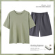 Yalu men's pajamas men's pure cotton summer thin short-sleeved cotton can be worn casual large-size boys' home clothing set 42M13601 4XL [Recommended weight 180-200 Jin [Jin equals 0.5 kg]]