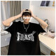 Kurzärärmelte T-Shirt Herren Lose großer runder Hals Trendy bedrucktes trendige Marke Vielseitig vielwichtiger Baumwoll-T-Shirt Top halbärzt