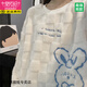 莫代尔睡衣女秋冬季珊瑚绒大码法兰绒加厚可爱蓝兔学生套装春网红家居服 MYQ-3271蓝兔 M （建议80-100斤）