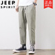 
Jeep (JEEP) pants for men's pure cotton casual pants loose men's straight men's pants for summer thin work clothes versatile work pants nine-point cement gray #9904 L
