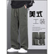 森马（Semir）美式工装裤男春夏季新款宽松直筒伞兵裤军绿色冲锋运动阔腿休闲裤 9856军绿色 3XL 165-180斤