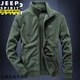 JEEP SPIRIT Jeep autumn fleece sweatshirt men's spring and autumn stand-up collar cardigan men's jacket loose Korean casual jacket men's trend 9901 dark gray plus velvet 2XL 155Jin[Jin equals 0.5 kg]-170Jin[Jin equals 0.5 kg]