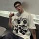 
7 high-quality short-sleeved T-shirts for men's summer new American retro casual pure cotton heavy couple trendy brand pure cotton loose top BSFS-1423 white 3XL