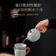Ru kiln Kung Fu tea set high-end tea making azure teapot tea cup home office tea making 12-head azure Ru kiln Xishi teapot + tea tray