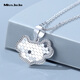 Miss JuJu pt950 platinum Xiangyun pendant for women, shiny platinum honeycomb necklace for girlfriend, single pendant, weight 2.6-2.8 grams + delivery silver chain