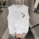 Playboy (PLAYBOY) American Vest Vest Boy 2025 New Summer Casual Sports Pure Cotton Loose Simple Sleeveless T-shirt T-shirt Brand Black [Vest K1098 Two Small Feathers] S S Recommended 70-80Jin [Jin equals 0.5 kg]