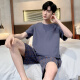 莫代尔夏季男士睡衣棉质加肥加大码男夏家居服短袖夏天青年韩版薄款半袖 9926[H系列男短袖短裤套装] L [100-125斤]