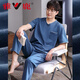 Yalu pure cotton pajamas for men in summer short-sleeved trousers for home clothes for men in thin ice silk cool solid color set 2679* Short-sleeved + trousers L 100-120Jin [Jin equals 0.5 kg]