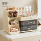 EACHY cosmetics storage box desktop dust-proof high-end large-capacity dressing table skin care product storage rack-cream yellow