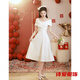 Dongjing Robe de soirée blanche à une épaule peut être portée pour la robe de fiançailles robe de mariée