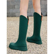 Liu Chaobu high tube rain boots Japanese high tube rain boots women's fashionable outer wear anti-slip waterproof wear-resistant rubber shoes to catch the sea kitchen long tube green 39 standard code