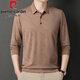 Pier Cardin High-End Frühling und Herbst reines Baumwoll-Männer-T-Shirt Langarm 2025 NEU NEUE MENTER AGTS CASISE MEN Dünn Daddy T-Shirt 826 Navy L 170 Vorschläge 120-140jin [Jin entspricht 0,5 kg]