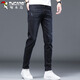Holzspecker (Tucano) Jeans Herren Frühling und Sommer Schlanker elastischer Long Hosen Herren Trendy Business Casual Hosen Männer Blau Schwarz 32
