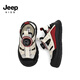 Jeep children's Baotou sandals 2025 new summer men and women's river tracing shoes outdoor wading shoes non-slip beach shoes rice wine red 32 inner length of the shoe is about 20.6cm