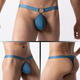 European, American, Japanese and Korean GAY bodybuilding men's low-waist underwear head sex toy sexy mesh breathable thong E092B light blue XL