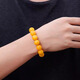 Fat Donglai's same style beeswax bracelet for men, natural, women's model, chicken fat yellow old round beads, transferred rough stone, bead diameter 16 mm (standard men's model), about 32 grams