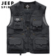 JEEP SPIRIT吉普工装马甲男士春夏季钓鱼背心机能多口袋外套男装 卡其 2XL