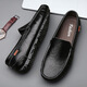 
Belle 2025 spring beanie shoes men's genuine leather soft sole lazy British style black leather shoes versatile driver's shoes 9901 black hollow 38