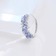 Qianjun <Binglan> Retro light luxury celebrity style niche design cool feeling inlaid with natural tanzanite ring gift for women <Binglan> Tanzanite opening adjustable