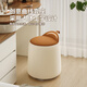 
Hangxuan Shijia master bedroom girls' makeup stool bedroom dressing table stool rotating makeup chair Italian minimalist round stool light luxury high-end feeling orange + beige white rotating style-no wheels