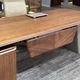 Ningqiu Luoge (NICHLORT) new Chinese style solid wood boss desk black walnut simple modern solid wood executive desk CEO desk custom desk 2.4 meters desk ash wood