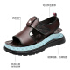 Spider KING (SPIDER KING) sandals men's summer new trendy leather breathable casual beach shoes soft sole non-slip trendy Roman shoes black Z6189 leather cowhide 40 standard leather shoe size