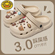 G.DuckKids Cartoon Bear Chaussures de trou pour enfants Les garçons portent une semelle épaisse avec des talons et des sandales pour enfants non glissantes pour les filles beige [Coffee Bear] 30 31 tailles