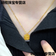KZD sand gold brushed sugar cube pendant gold quality flash necklace gold plated niche fashion 45cm