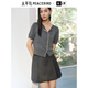 Peacebird Frauenpullover Strickjacke Summer Ladies 'Placket Kontrast Farbe altes Geldstil Top für Frauen grau m