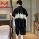 Catman (Miiow) Light Luxury New Men's Pajamas Summer Sensing Sensing Santing Silk Summer Youth Ropa para la ropa del hogar G854 L (altura aproximadamente 170, peso -130 Jin [Jin iguala 0.5 kg])