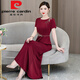 Pierre Cardin high-end Xi mother-in-law cheongsam wedding banquet dress acetate young mom wedding dress fishtail red this year's popular light luxury brand XL recommended 105-115 Jin Jin equals 0.5 kg